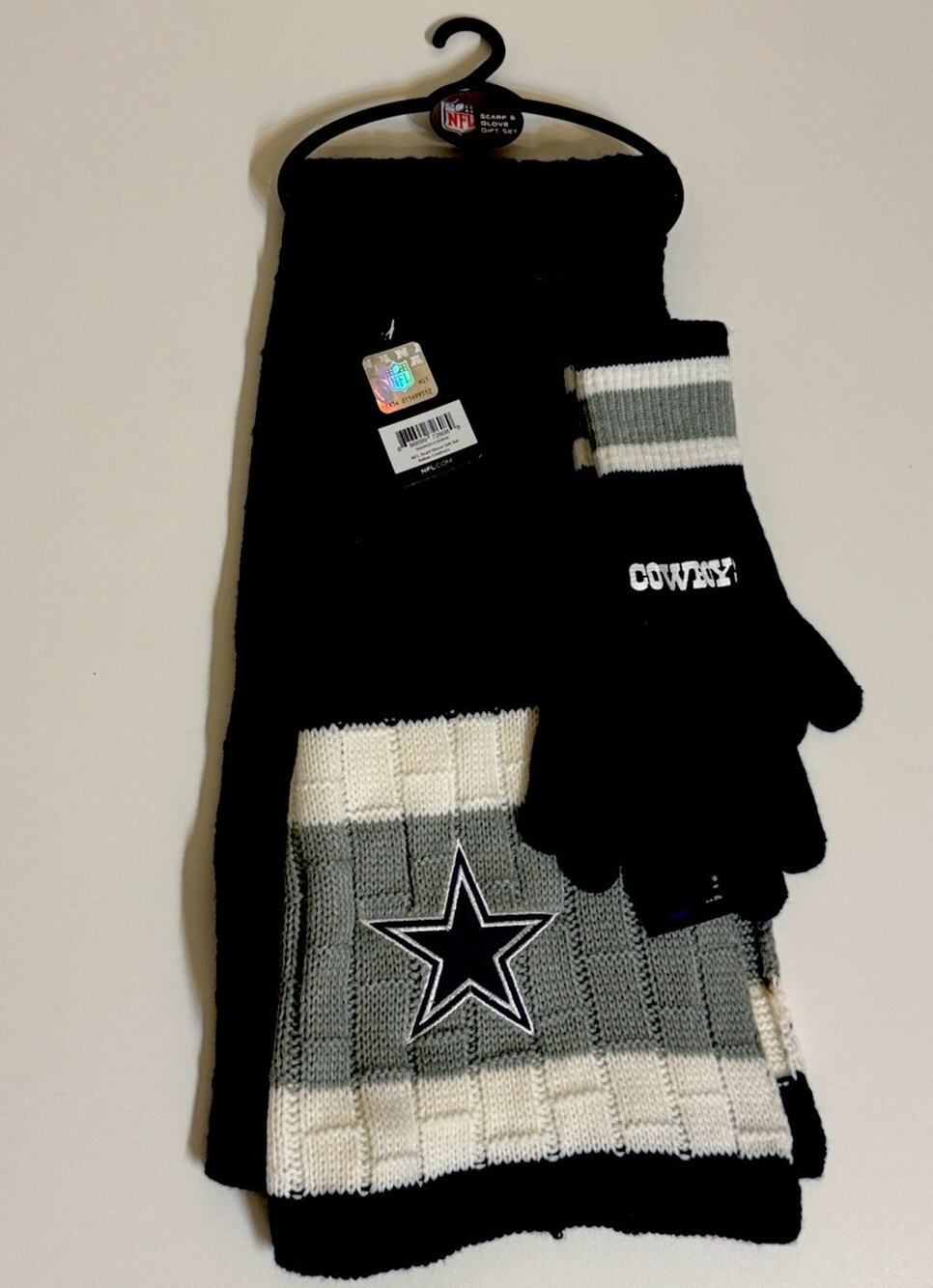Little Earth Dallas Cowboys NFL Scarf & Glove Set Navy/Gray/White